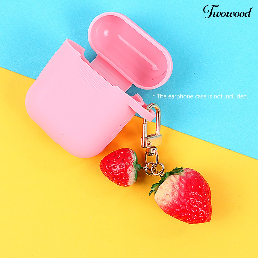 Twowood Gantungan Kunci / Tas Ransel Mini Bentuk Strawberry 3D Untuk Wanita