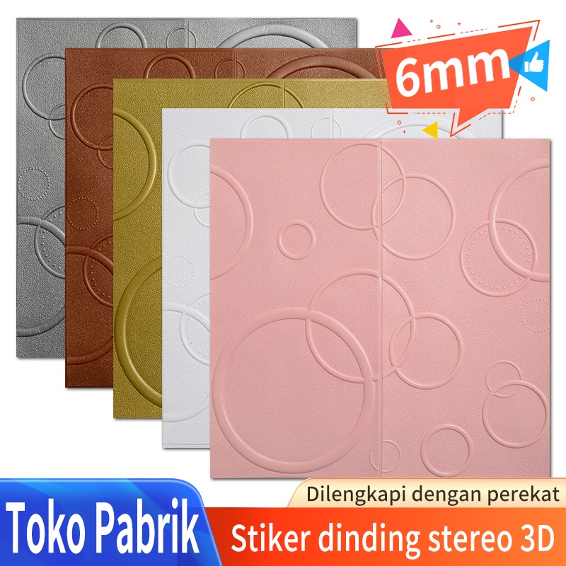 Wallpaper 3D high-end lingkaran tiga dimensi pola geometris ruang tamu wallpaper stiker dinding 70X7