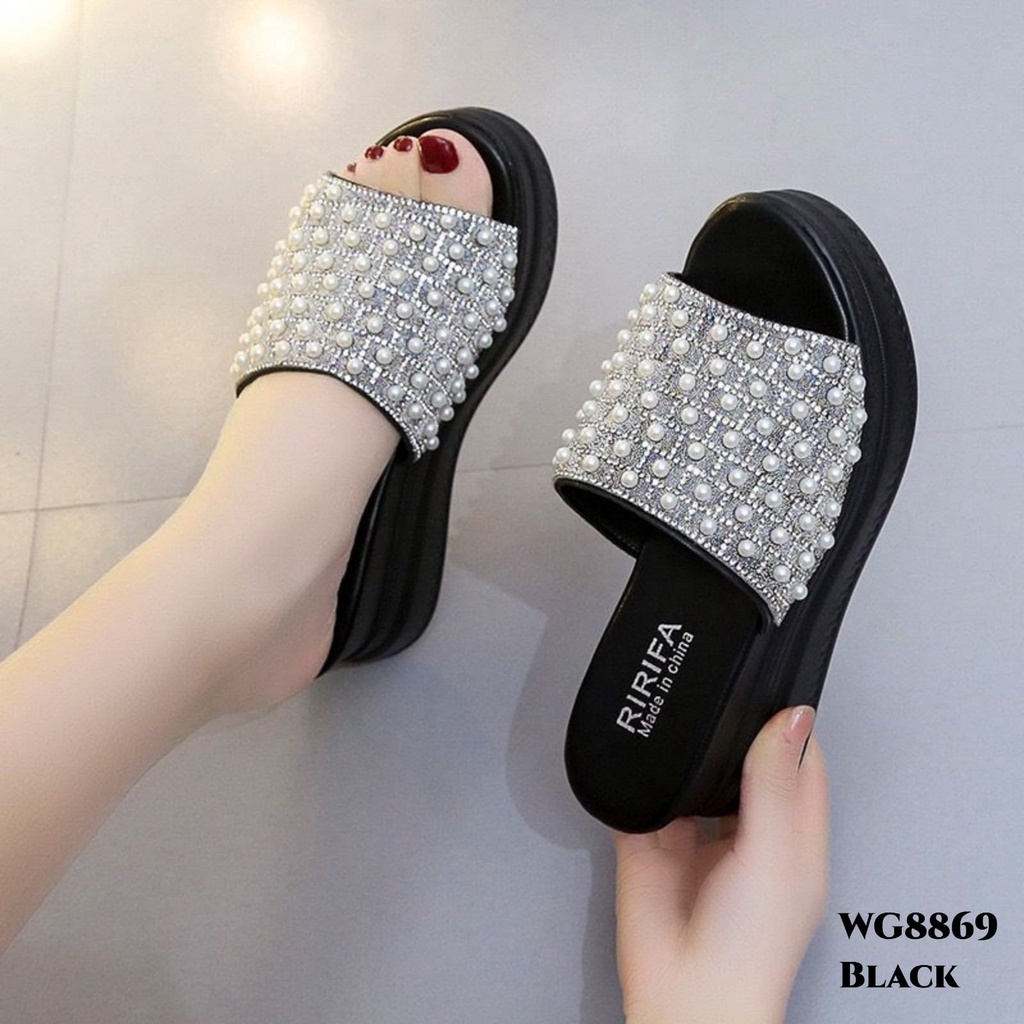 Sandal Mutiara Wedges Highsole Korea Shoes WG8869