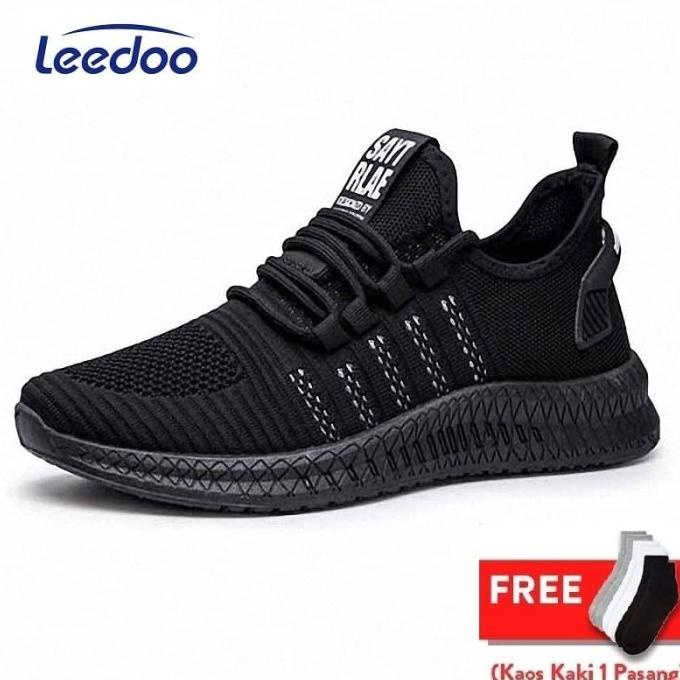 Leedoo Sepatu Pria Sneakers Running Young Lifestyle Hitam mr112