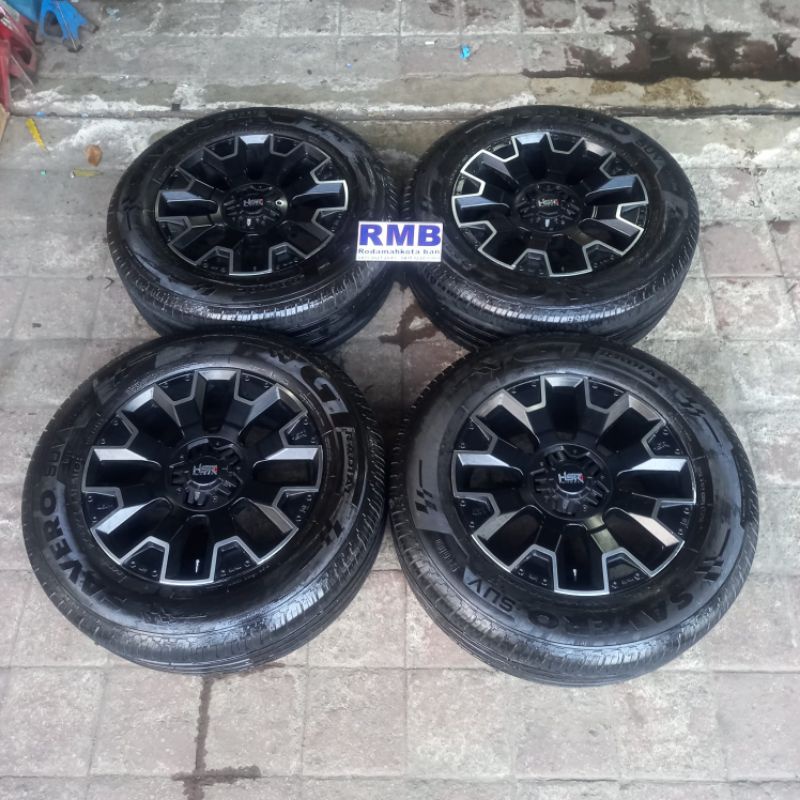 VELG MOBIL BEKAS HSR DOLASI RING 18 6X139 + BAN GT RADIAL BISA BUAT FORTUNER PAJERO HYLUX PRADO