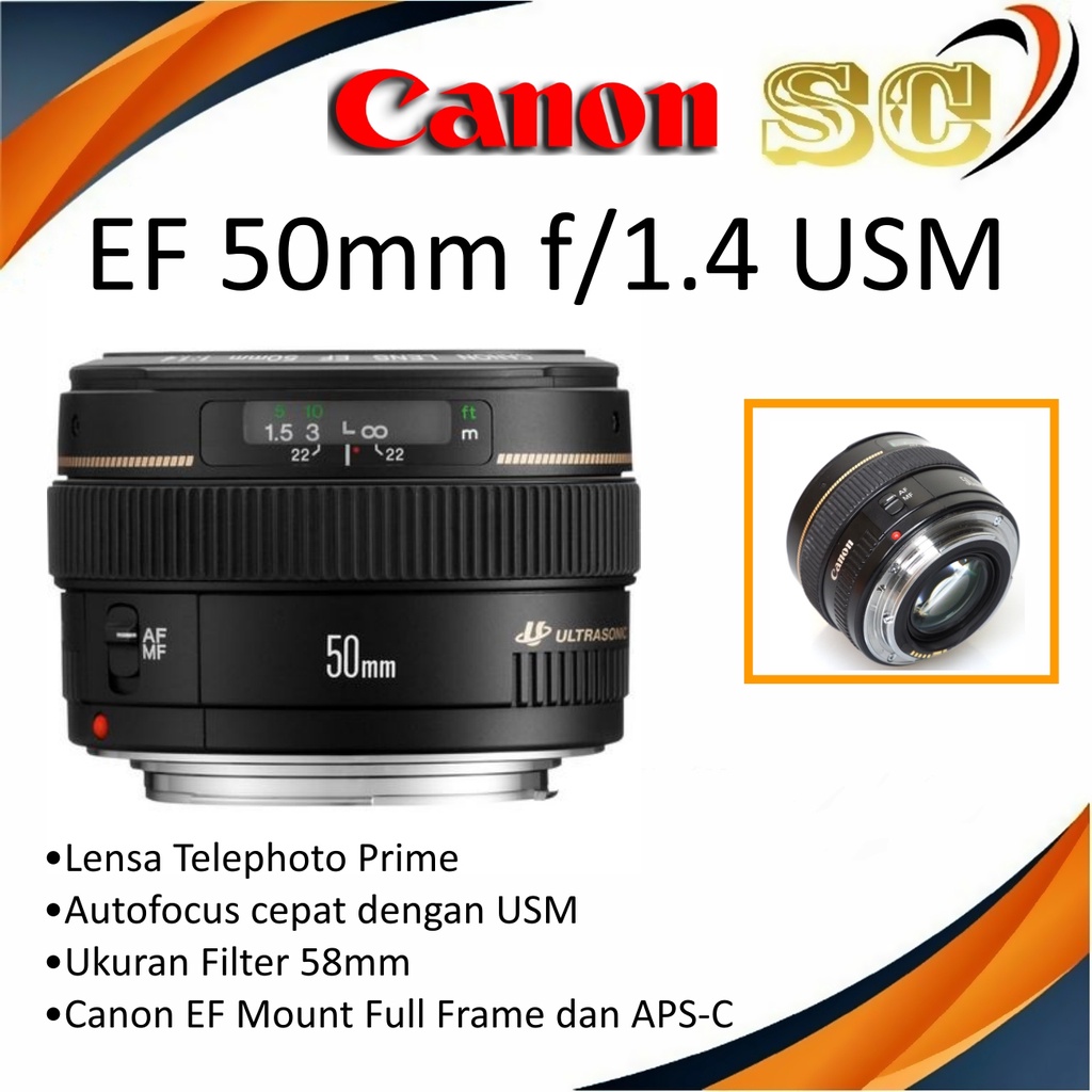 CANON EF 50mm f/1.4 USM Lensa Canon 50mm USM