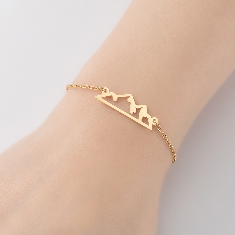 Kalung Rantai Klavikula Desain Gunung Salju Model Rongga