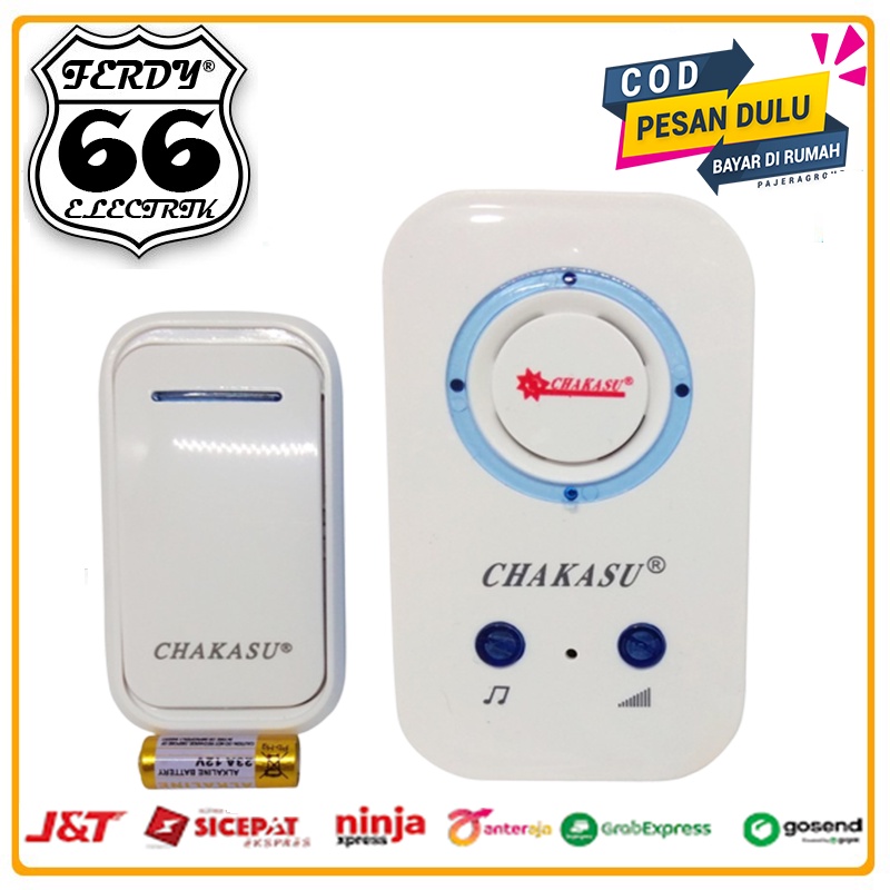 Bell Bel Pintu Rumah Wireless 1 Tombol / Chakasu / Hattasu /