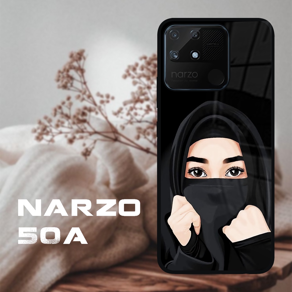 Case Kilau Realme Narzo 50a | Narzo 50A| Casing Hp Realme | Pelindung Smartphone | Motif Hijab