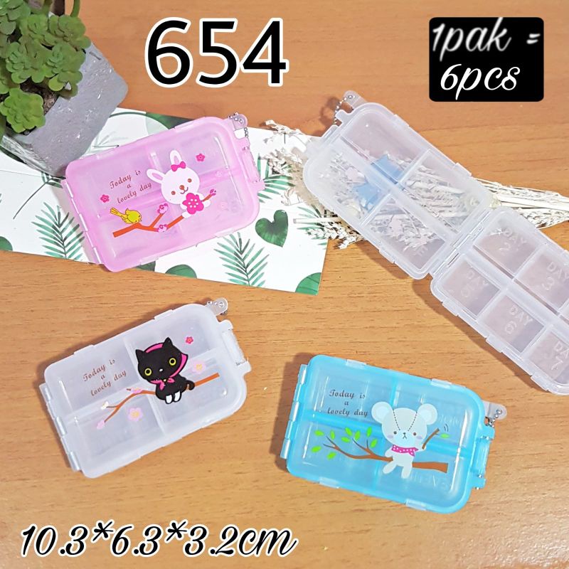 tempat pil obat kotak obat 2 sisi 654