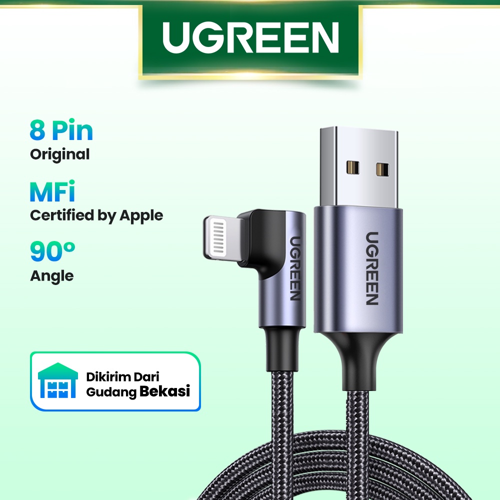 【Stok Produk di Indonesia】Ugreen Kabel Data / Charger USB 2.4A Fast Charging Untuk iPhone 14 13pro Max 13 / 12 / 11 / XS Max / XR / X / 8 / 8plus / 7 / 7plus / 12a