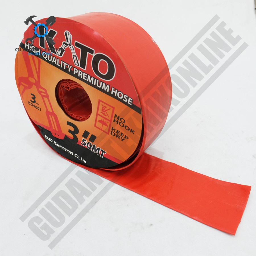 Selang Karet Irigasi Pompa Sawah 3&quot; 50M KATO TIGER 1 ROLL - Selang Karet 3Inch KATO 3 Inch 50 Meter - Sunny Hose Selang Buang