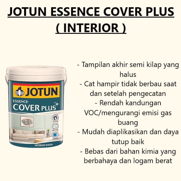 CAT TEMBOK INTERIOR JOTUN COVER PLUS WARNA PUTIH (18 LITER)