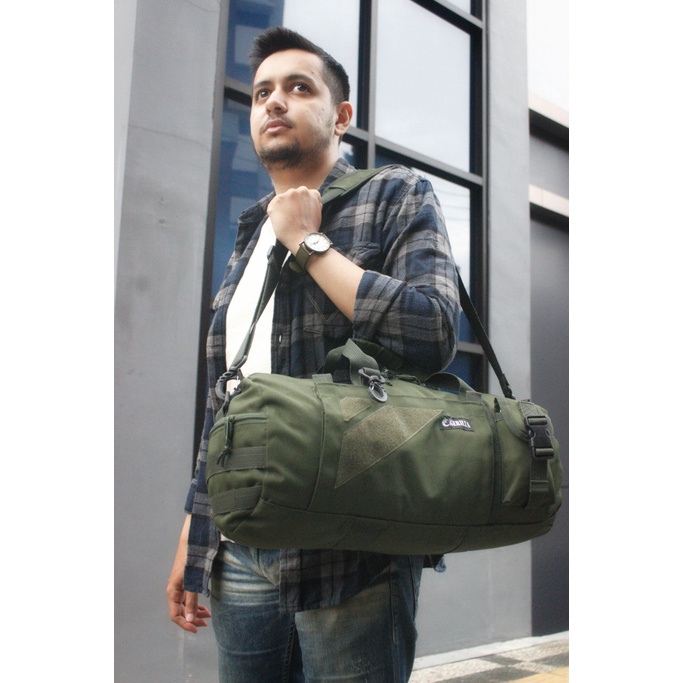 Tas Travel bag selempang army tactical  Duffle bag  tas traveling tas pakaian  Tas Gym  Travex  Multifungsi, Gerilya