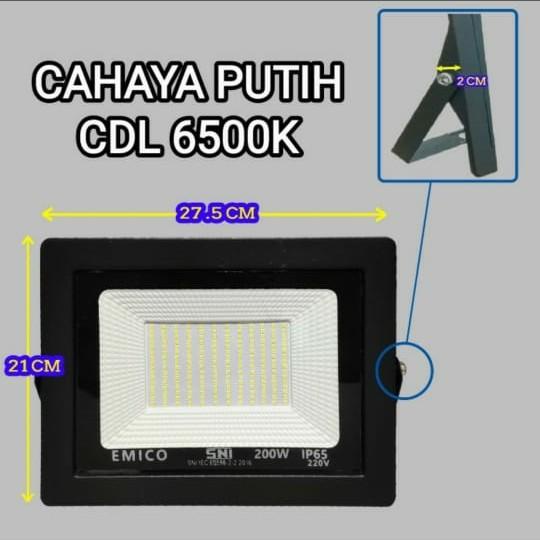 Emico Lampu Sorot LED 200w led flood light 200 watt Putih / Kuning