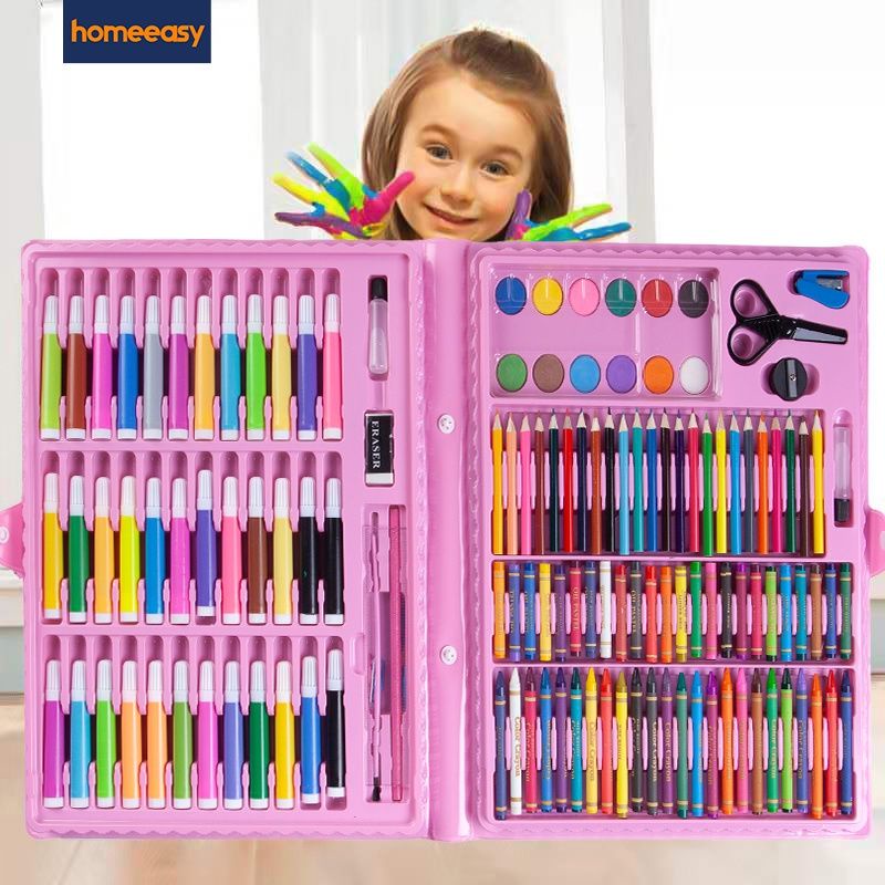 Crayon set 150 pensil warna set kuas cat lusis