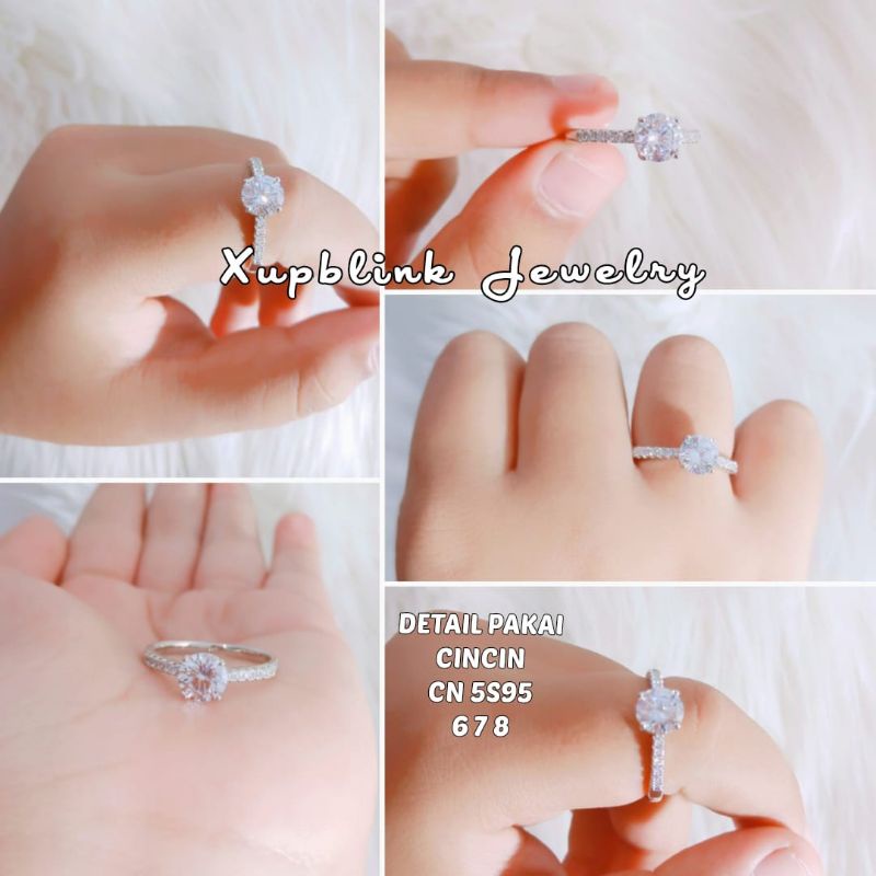 Cincin Titanium Wanita Model Berlian Fashion Super Mewah Dan Elegant