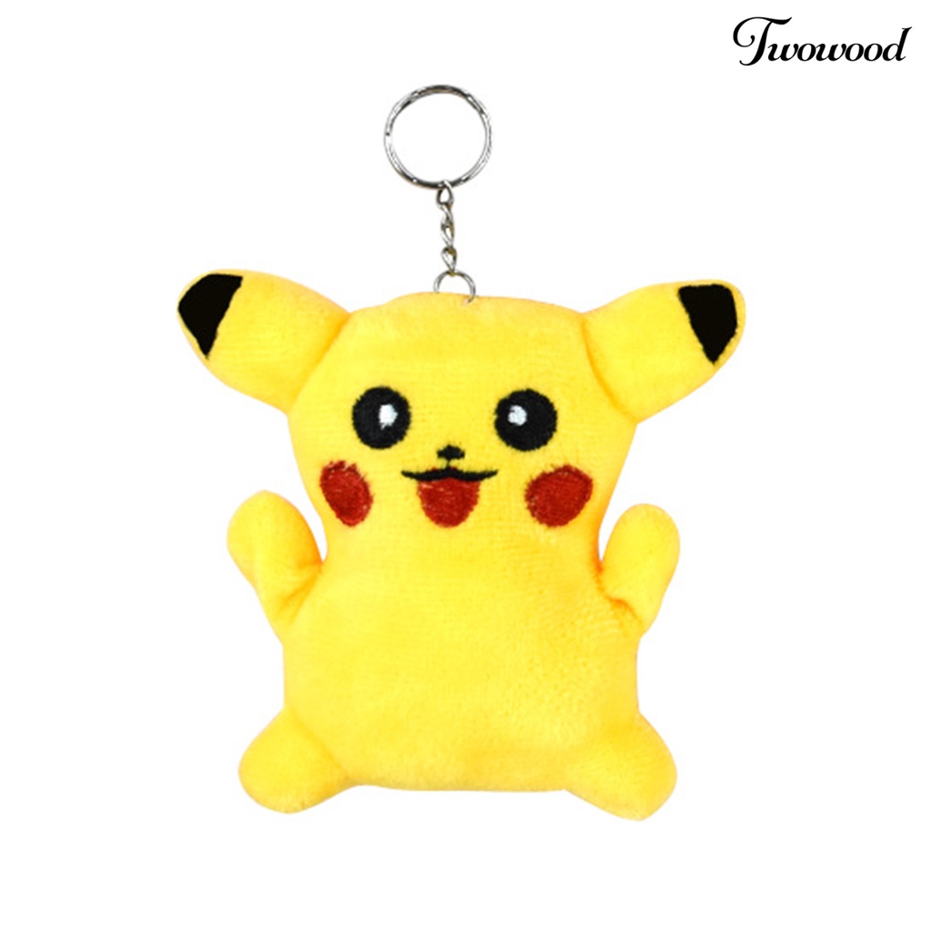 Twowood Gantungan Kunci Boneka Pikachu Bahan Plush