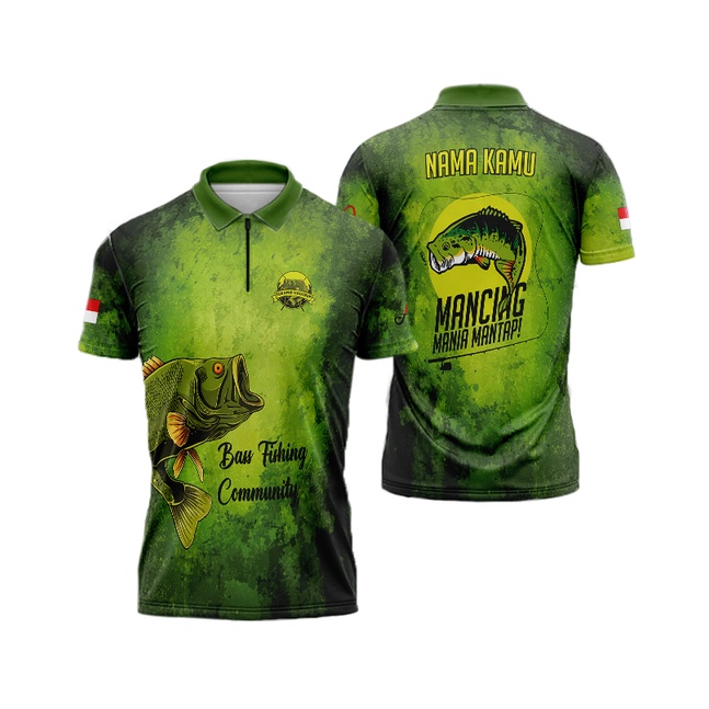 baju kaos pria baju mancing 02 3D fullprinting terbaru custom nama logo dll {COD}