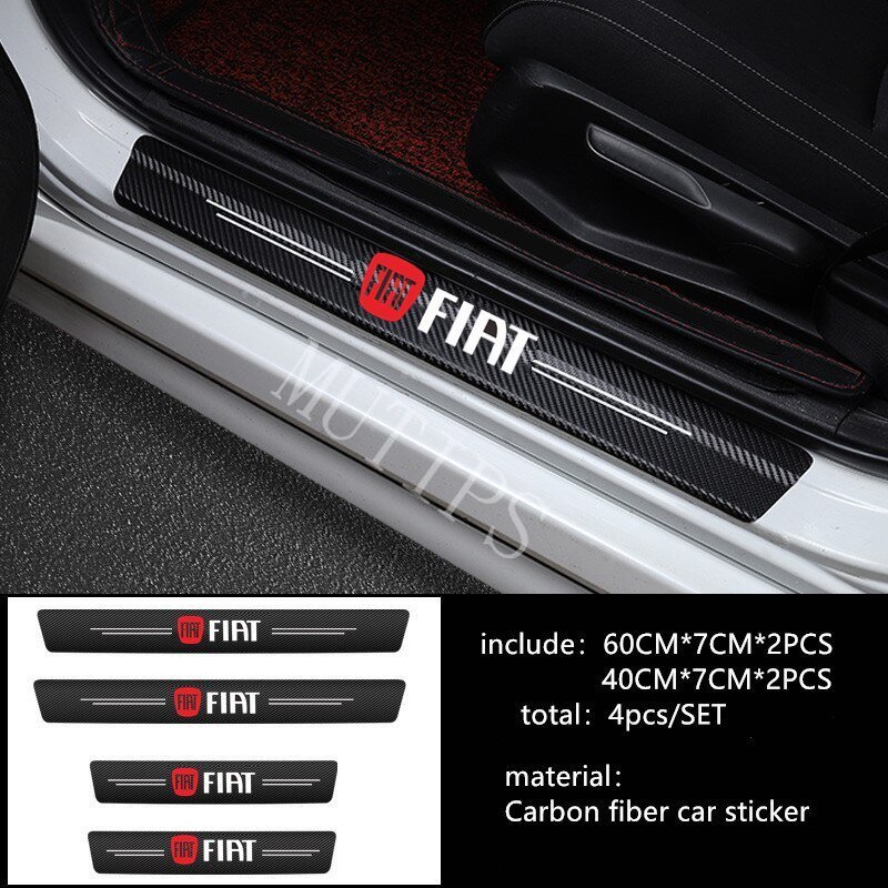 9pcs Stiker Pelindung Pintu Mobil Bahan Carbon Fiber Untuk Bravo Punto Palio Argo Uno Toro 500 Stilo Strada Mobi