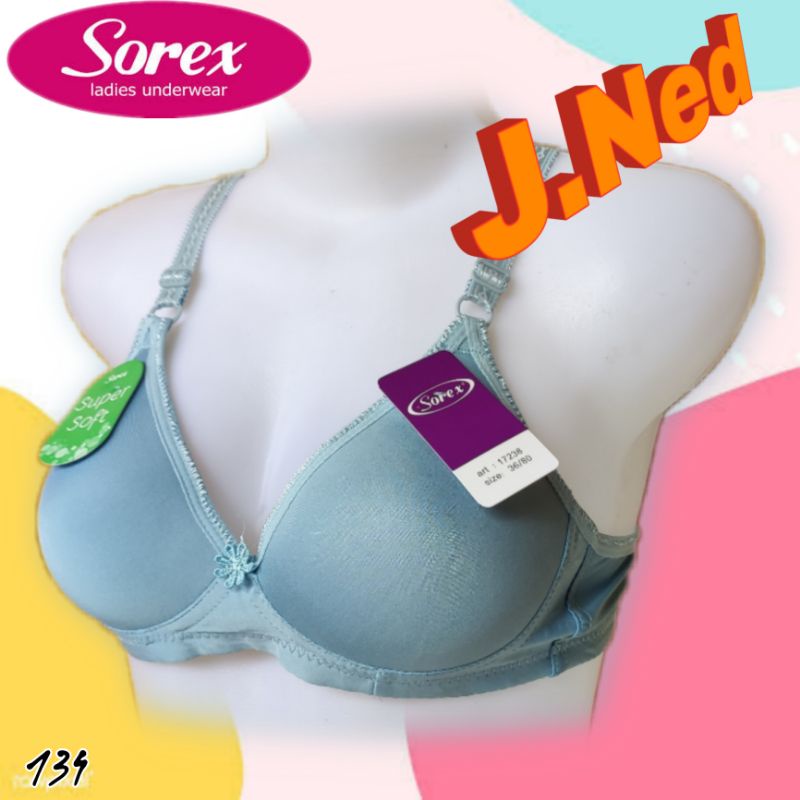 J134 BRA WANITA SOREX  BUSA TANPA KAWAT CUP A/B  SIZE 34 - 40