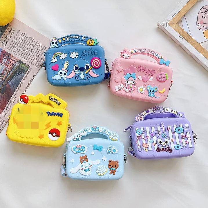 Murah TAS MINI FASHION JELLY ANAK SELEMPANG / ￼TAS SELEMPANG ANAK JELLY KARAKTER / SLING BAG ANAK / 