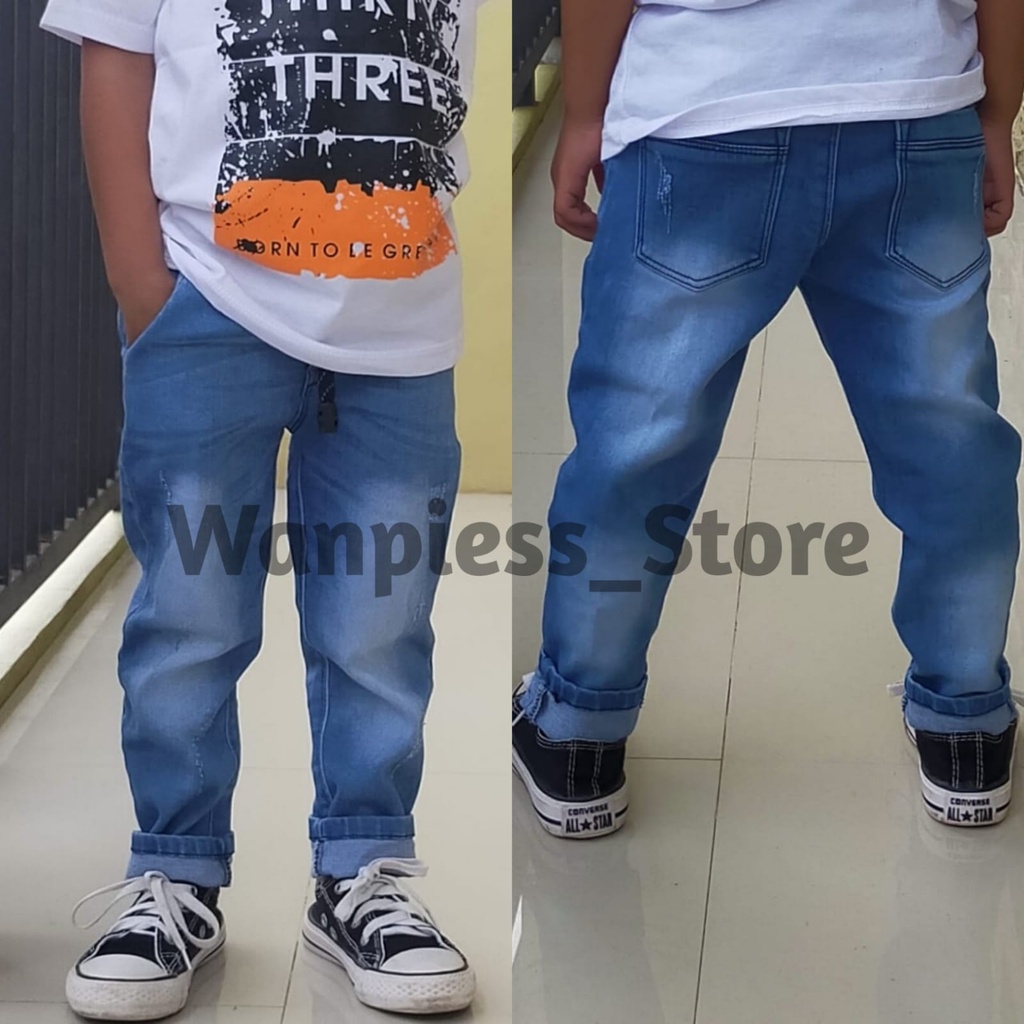 Celana Jeans Anak Umur 1-8 Tahun | KAIN JEANS STRECH PREMIUM