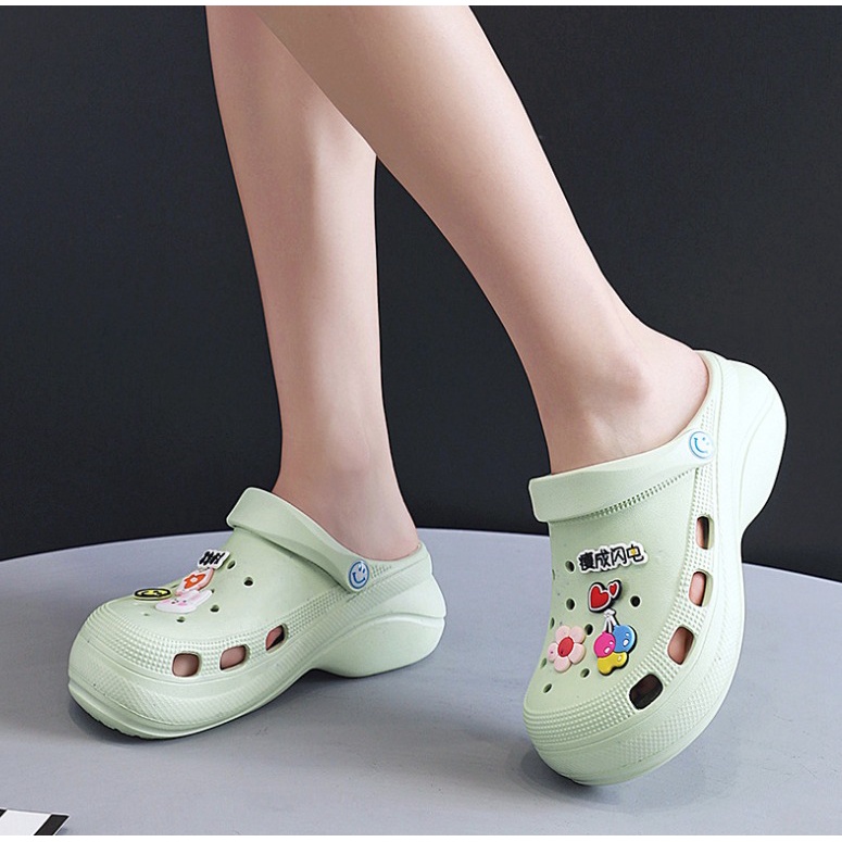 Sandal Wanita Selop Wedges Keren Nyaman Anti Slip Motif Cartoon SP059