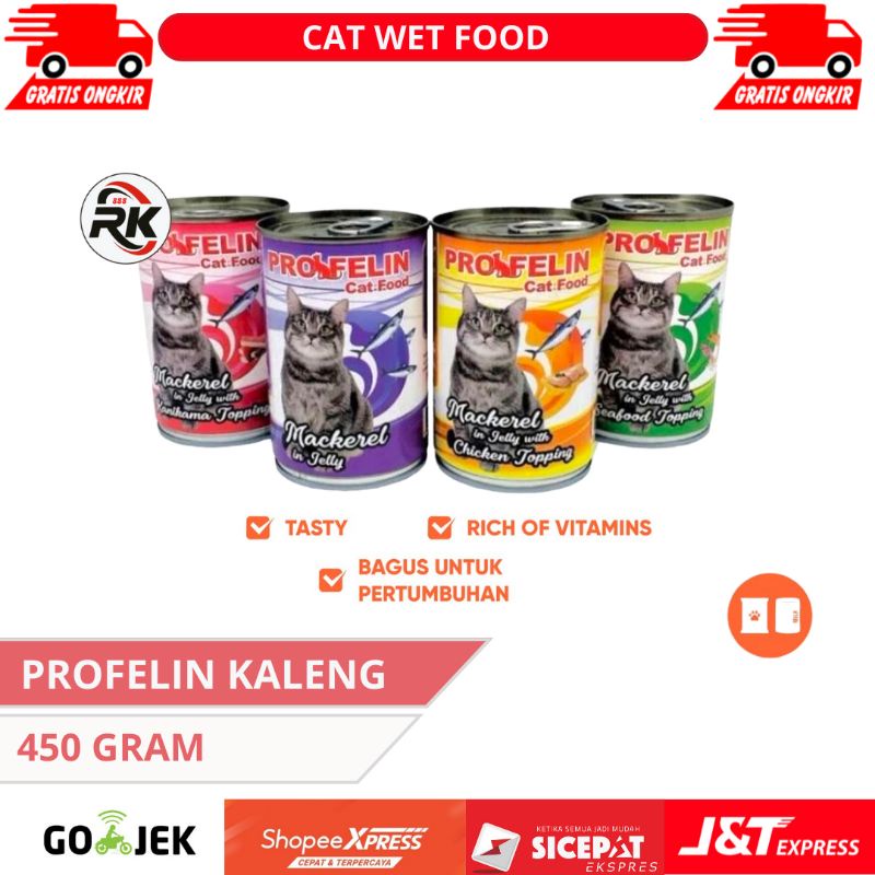 Profelin Kaleng 400 gr All Varians Mackerel Makanan Kucing Wet Food
