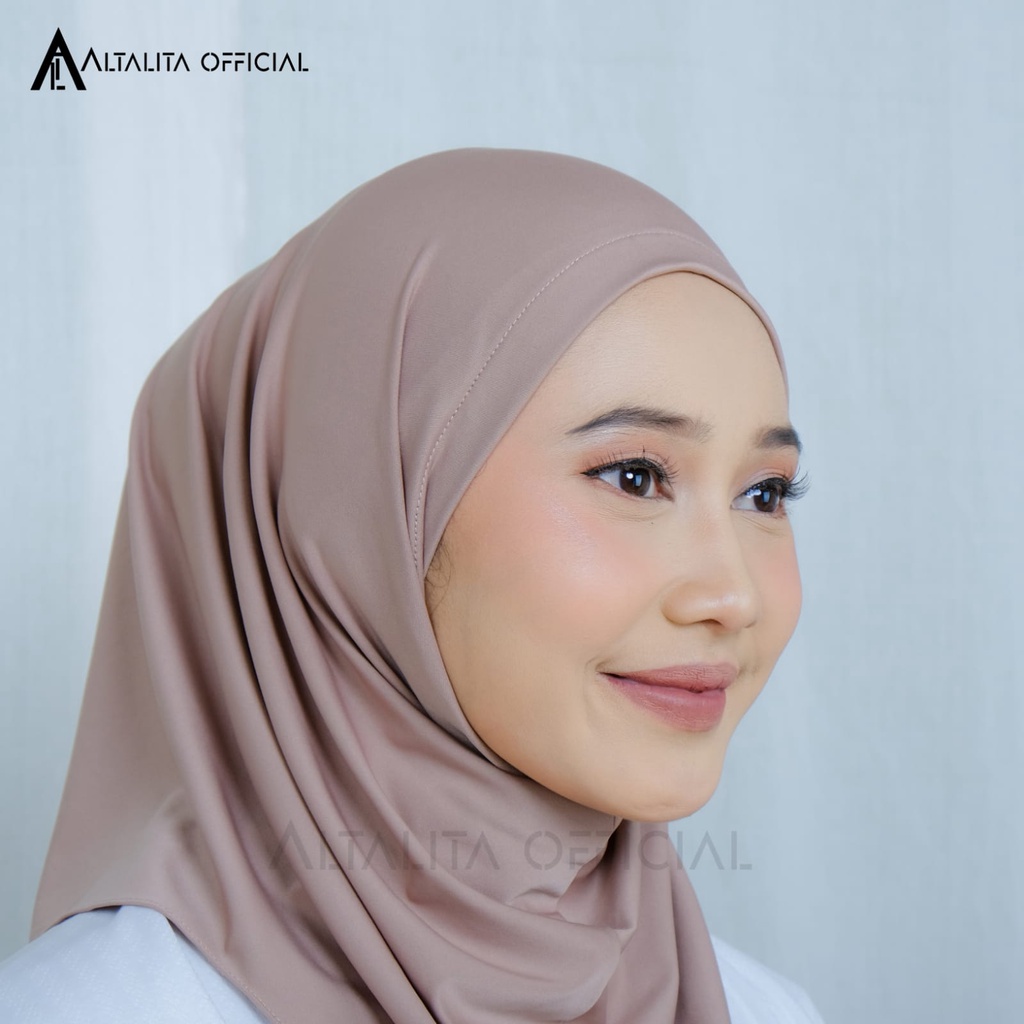 Altalita - Hijab Sport Bergo Zyta Instan Polos Non Pet Terbaru Bahan Jersey Premium Cocok untuk Olahraga Volly Futsal Senam dan Sehari-hari