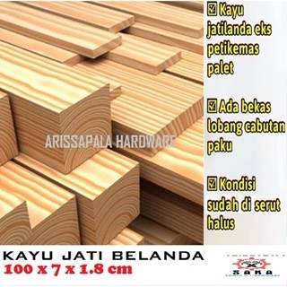 Jual Kayu Jati Belanda Papan Kayu Pinus Jati Londo Ex Palet Sudah Di Serut Ukuran 100x7x1.8cm #0