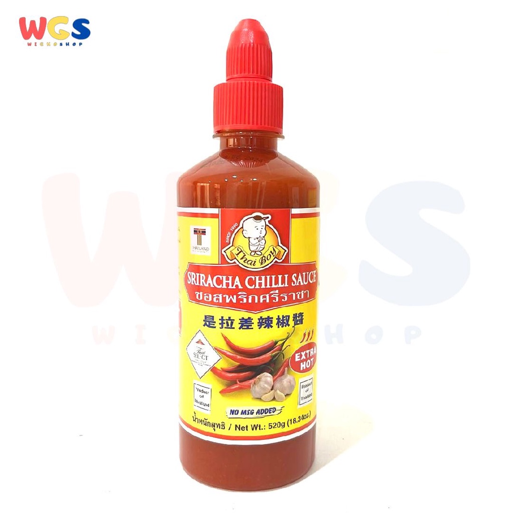 

Thai Boy Sriracha Chili Sauce Extra Hot No MSG 520 g - Sauce Sambal