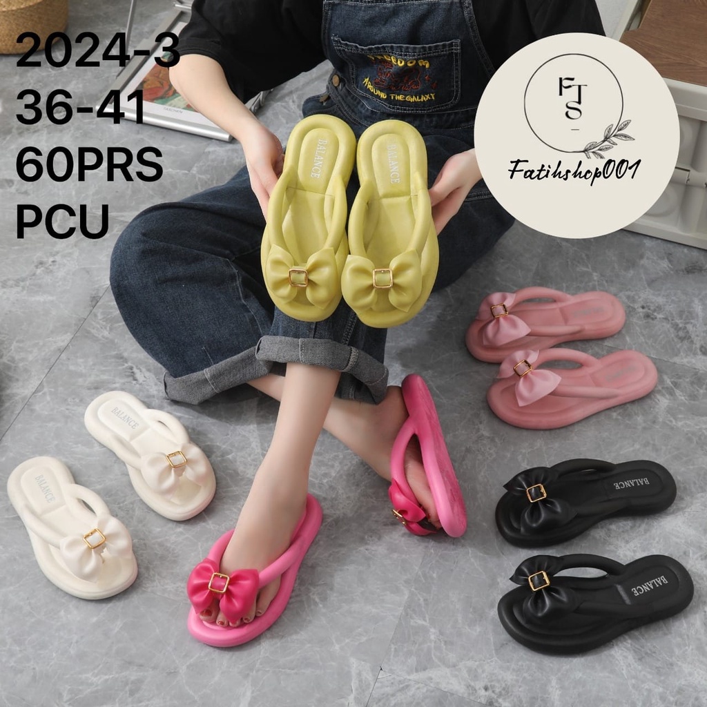 Sandal Jepit karet jelly perempuan balance 2024 (36-41) sandal pita korean Style kekinian 2022