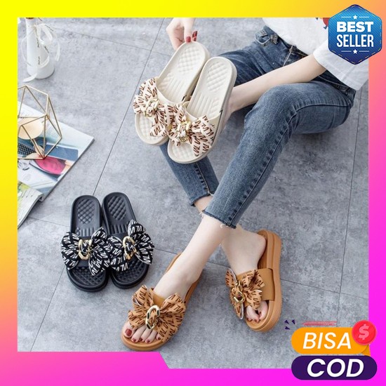 Sandal Zara Teplek Aksen Glister Gold Silver Selop Tali Mika Jelly Cafana Sandal Wanita Import Ayara