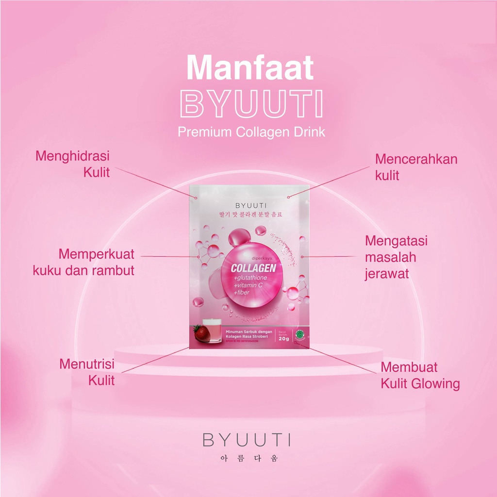 Minuman Kolagen Pemutih Badan Cepat | BYUUTI  KEAUTY / K-EAUTY Premium Collagen Drink SACHET | Colagen Beauty Drink | noeRA | ELD COLLAGEN