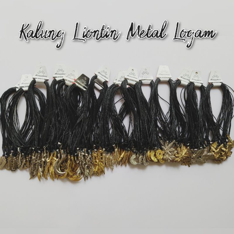 (Perlusin) Kalung Tali Liontin Metal Isi 12pcs