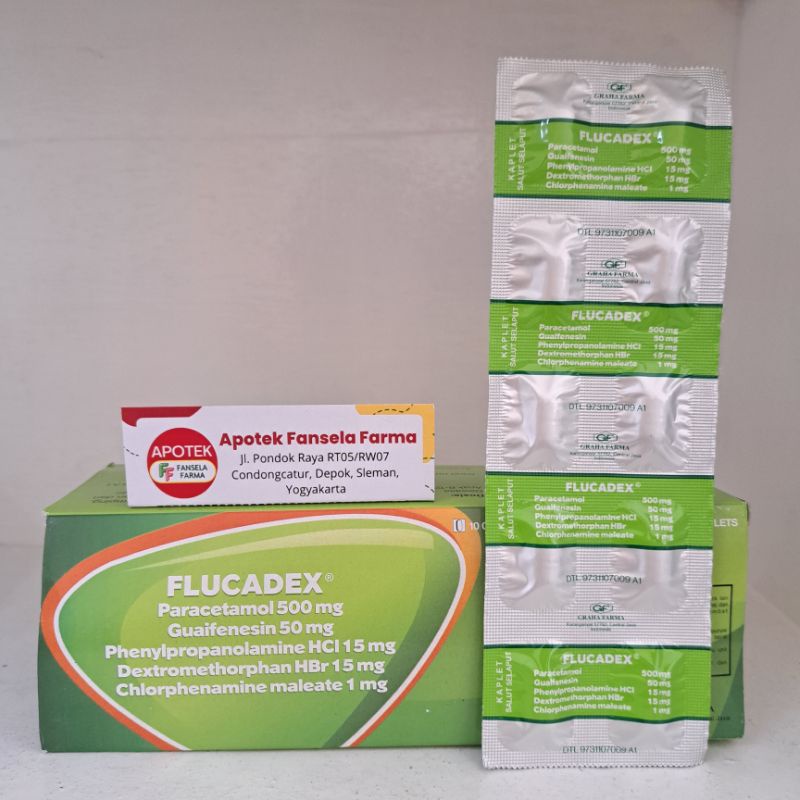 Flucadex flu batuk berdahak (hijau) / Flucadex PE Flu batuk tidak berdahak (biru)
