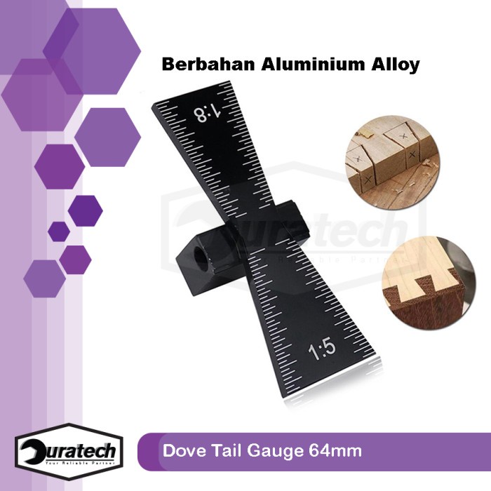 Alat Penggaris Panduan Penyambung Kayu / Dovetail Measuring Dowel Wood