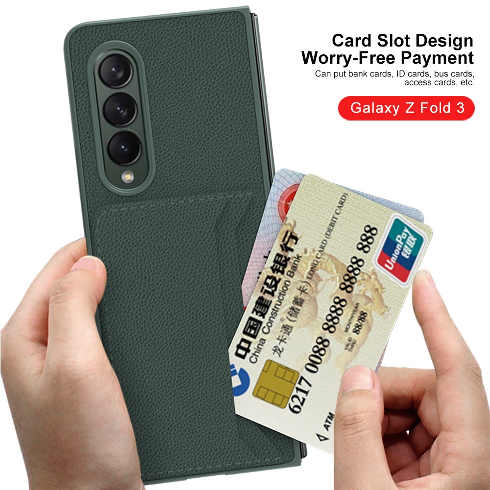 Case Card Slot Bag for Samsung Galaxy Z Fold 3 Mobile Phone Back Cover