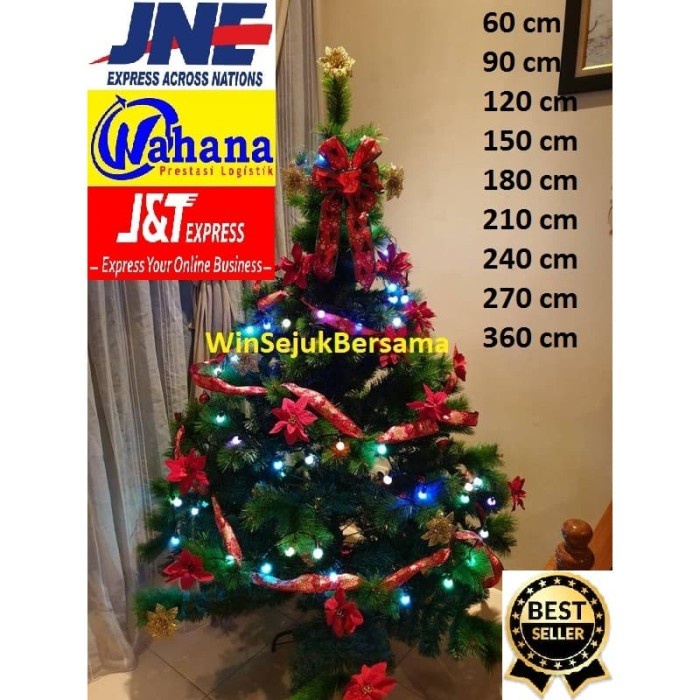POHON NATAL 1.8 METER + ACCESORIS LENGKAP