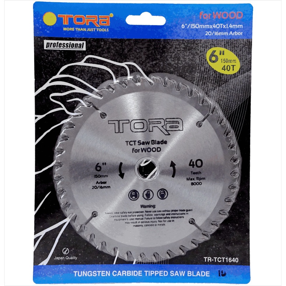 TORA Mata Potong Kayu 6 Inch 40T - TCT Circular Saw TCT1640