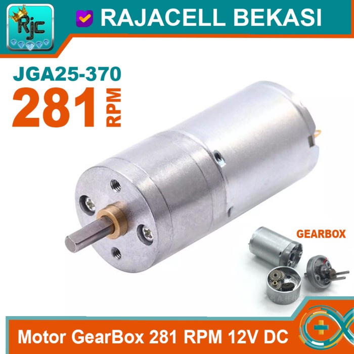 Motor Listrik Motor Dc Gear Box 281Rpm 3-24V 9V 12V High Torque Gearbox Robot Car