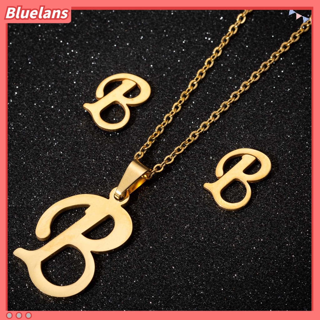 Kalung Choker Liontin 26 Huruf Alfabet Anti Alergi Fade-less Untuk Perempuan