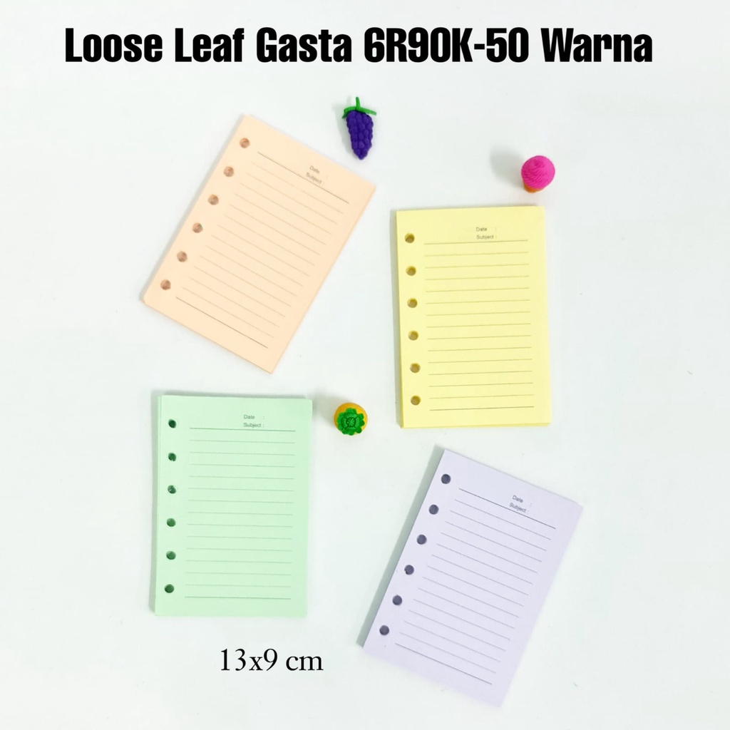 

SOS Loose Leaf GASTA 6R90K-50W 80gr Warna/Kertas Binder/Isi Binder