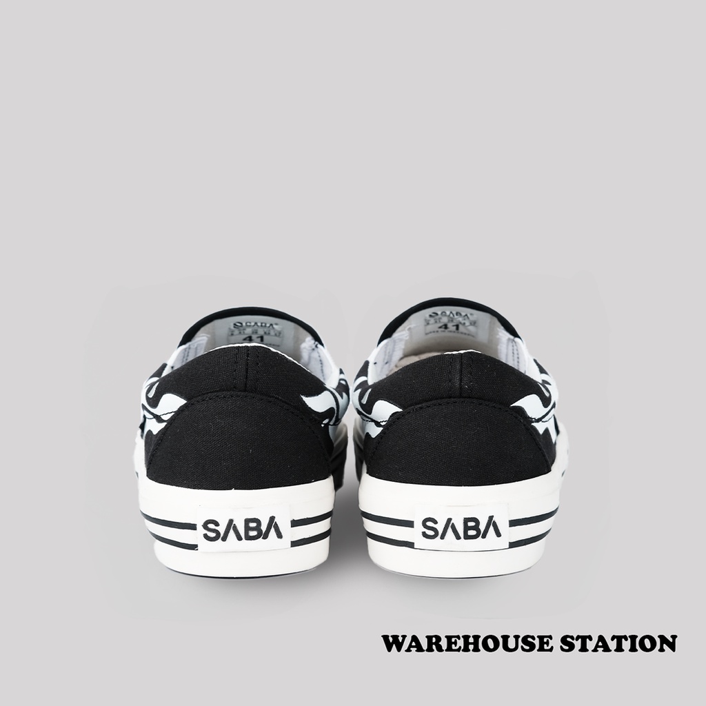 SABA White Flame Slip on - Sepatu Sneakers Casual Pria Wanita