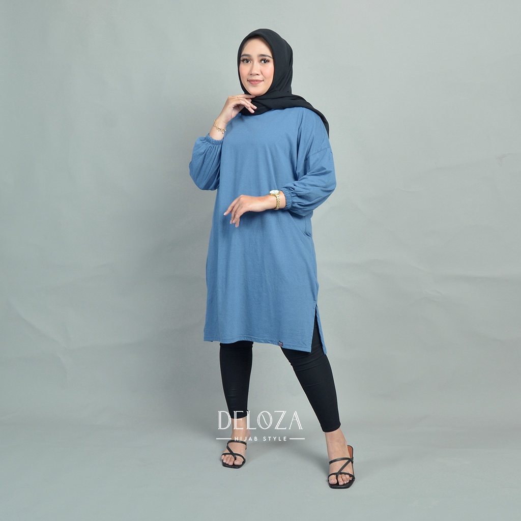 Tunik Oversize Polos Tangan Balon Jumbo