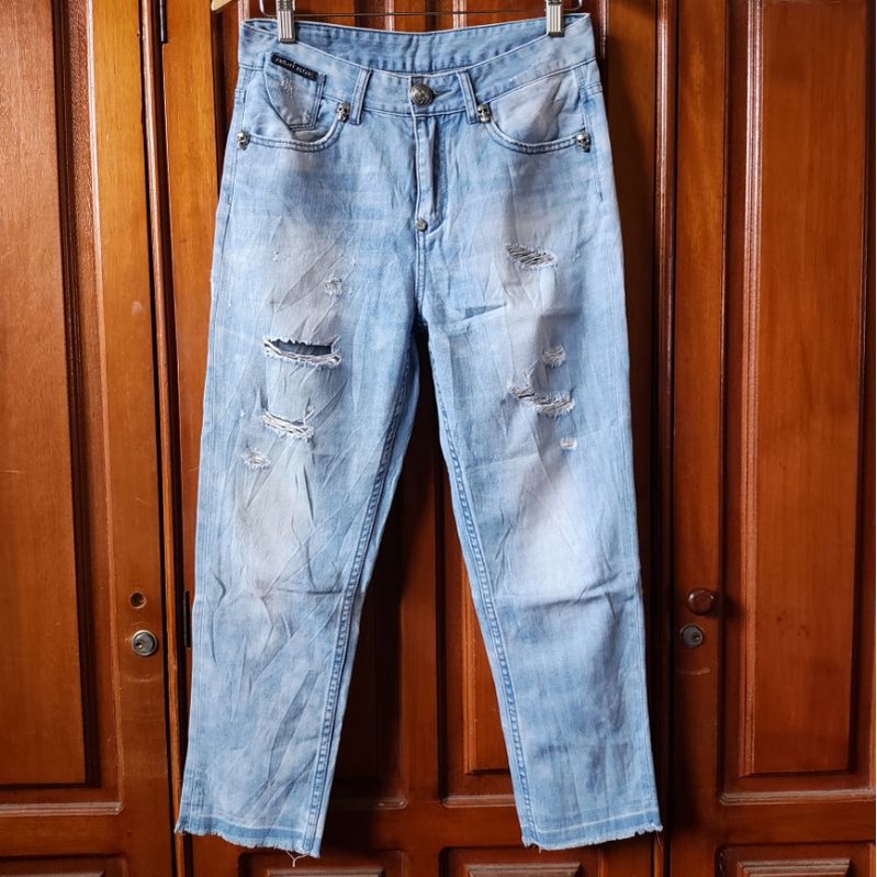 Philipp Plein Skull Ripped Blue Jeans Second