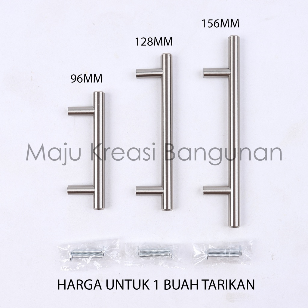 Tarikan Besi Steel Handle Pintu Laci Sliding Pegangan Lemari Dorong Geser Huben H 96 128 156 mm 96mm 128mm 156mm