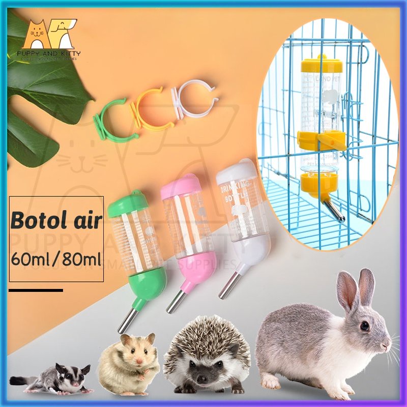 Botol minum Air untuk hewan peliharaan kecil 60/80ML Warna berbilang Hamster / Rabbit / baby cat /baby dog / guinea pig Produk untuk hewan peliharaan