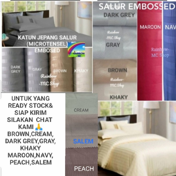 SEPREI Sprei Katun Jepang 160x200&180x200&200x200 Tggi 30/40 - Gray, 160x200x30 katun polos springbe