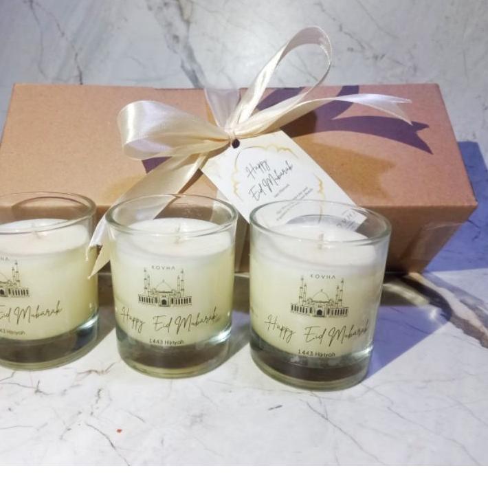 

READY ✅Scented candle souvenir lilin hampers lebaran wedding birthday natal christmas gift box trio isi 3|RA6