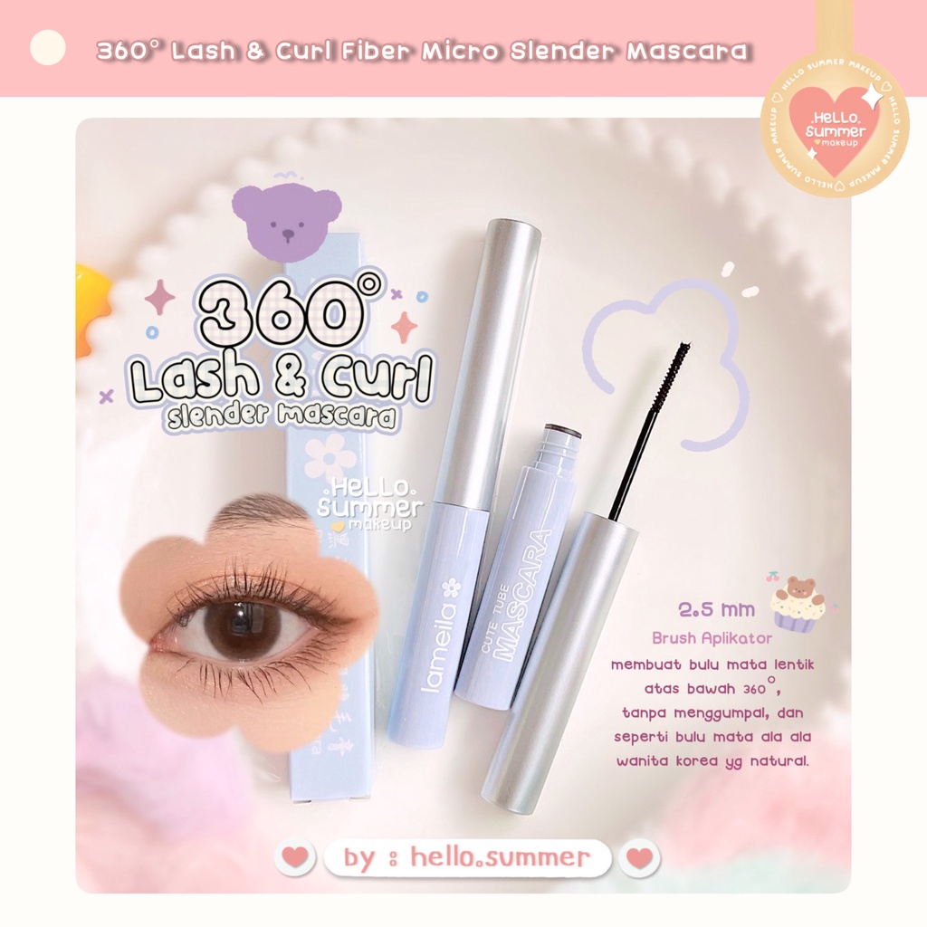 MASCARA Lameila 360 Flower Lash &amp; Curl Slender Slim Fiber Mascara 2 ml