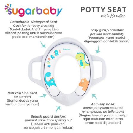 SUGARBABY SOFT POTTY TOILET SEAT RING CLOSET WITH HANDLE - Sugar Baby Alas Dudukan Portable Training Anak