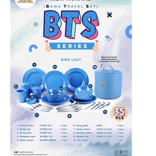 Menarik Melamin set Piring Gelas melamin BTS Series Golden Flying Fish